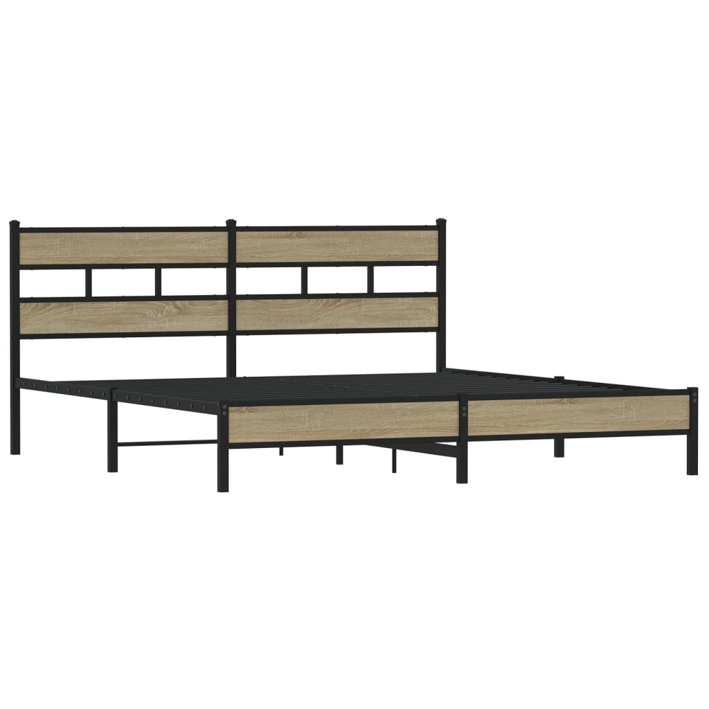 Cadre de lit en métal sans matelas chêne sonoma 180x200 cm - XIOS