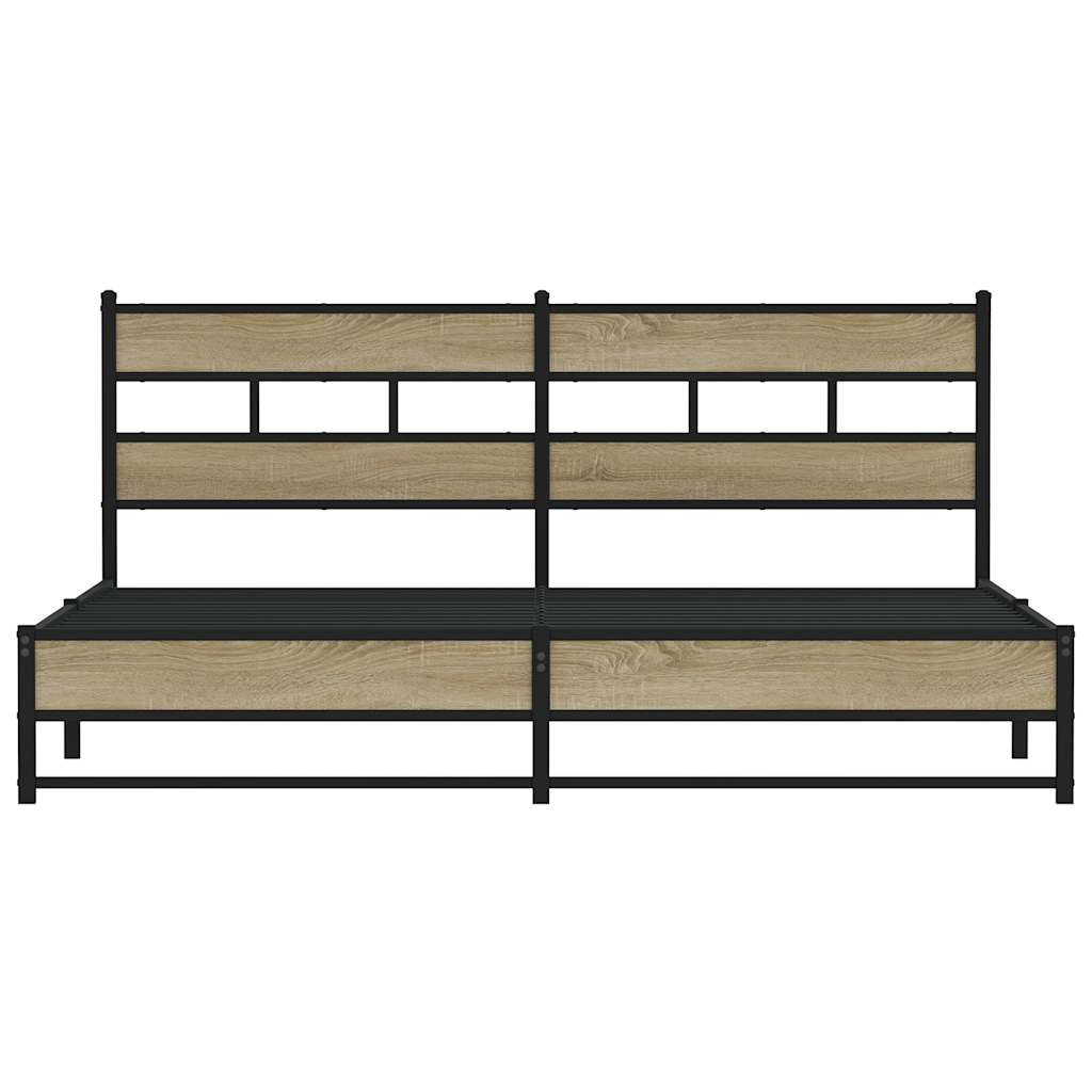 Cadre de lit en métal sans matelas chêne sonoma 180x200 cm - XIOS