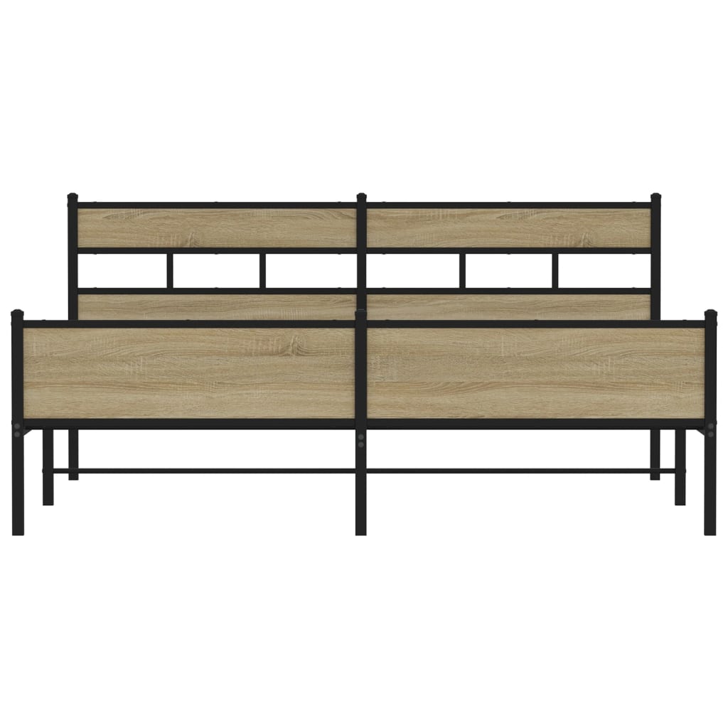 Cadre de lit en métal sans matelas chêne sonoma 200x200 cm - XIOS