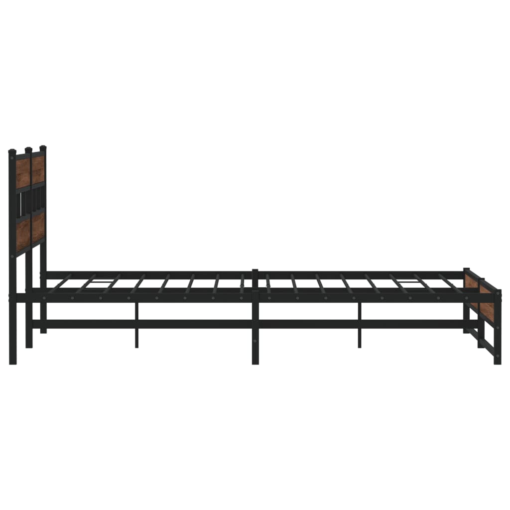 Cadre de lit en métal sans matelas chêne marron 200x200 cm - XIOS