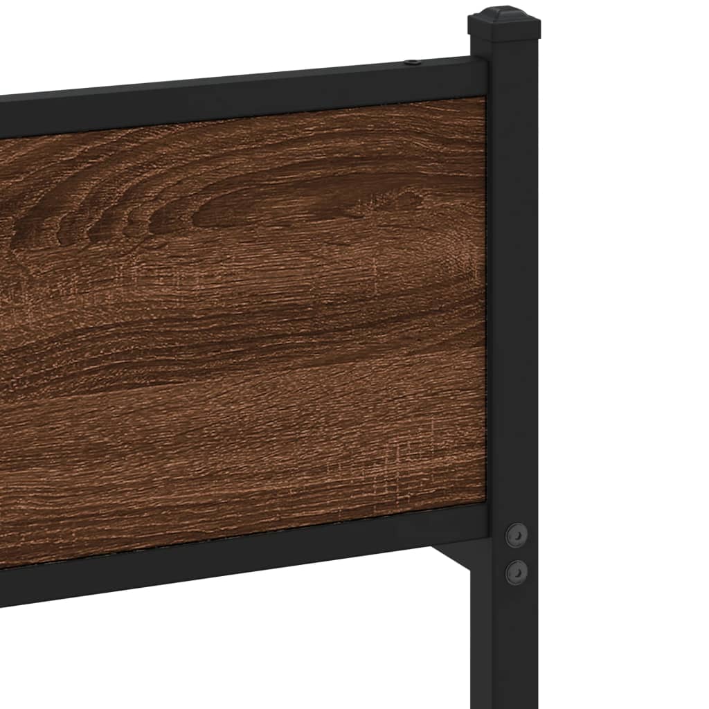Cadre de lit en métal sans matelas chêne marron 200x200 cm - XIOS