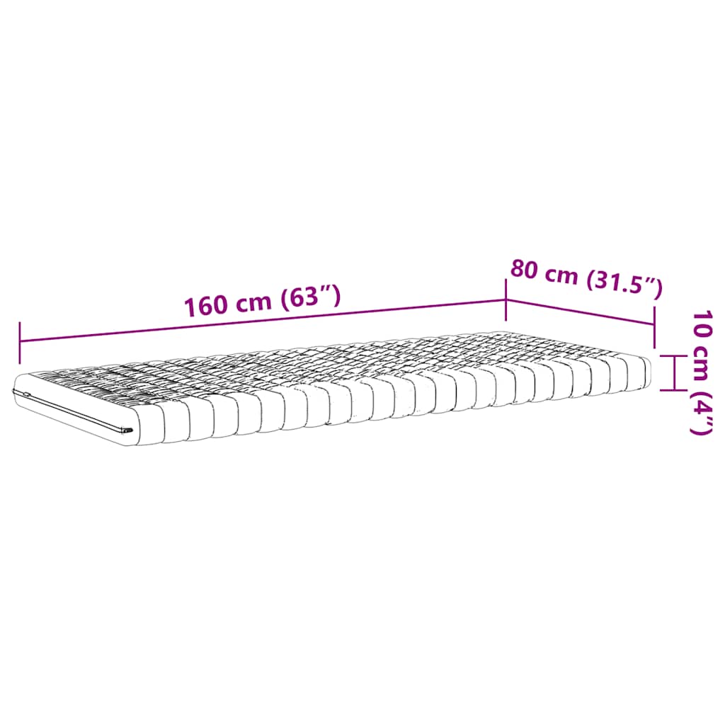 Matelas en mousse enfants blanc 80x160 cm 7 zones dureté 20 ILD - XIOS