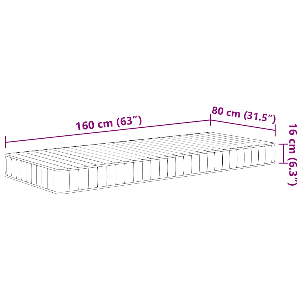 Matelas en mousse pour enfants moyennement doux 80x160 cm - XIOS