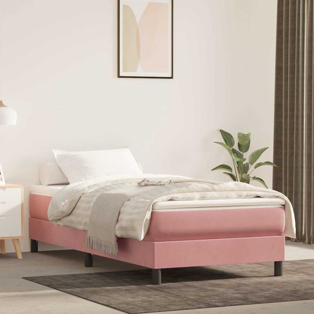 Matelas de lit à ressorts ensachés fermeté moyenne rose 80x210x20 cm velours - XIOS