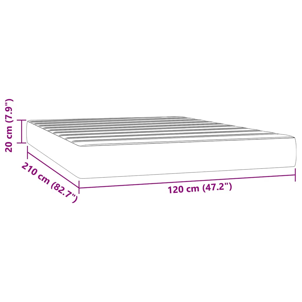 Matelas de lit à ressorts ensachés 120x210x20 cm velours - XIOS