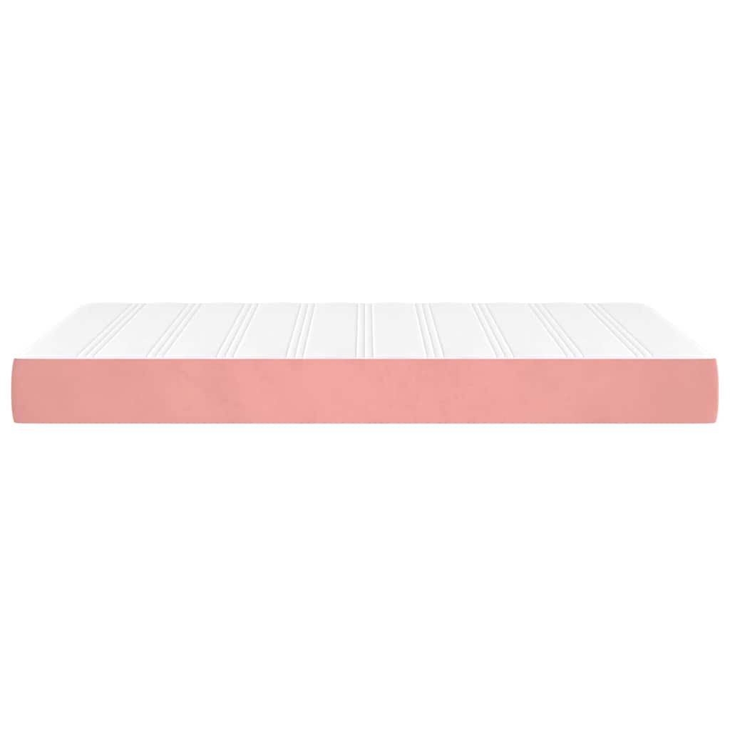 Matelas de lit à ressorts ensachés fermeté moyenne rose 120x210x20 cm velours - XIOS