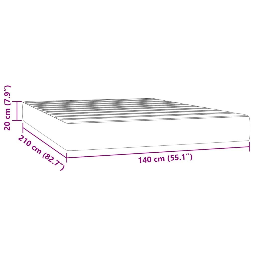 Matelas de lit à ressorts ensachés 140x210x20 cm velours - XIOS