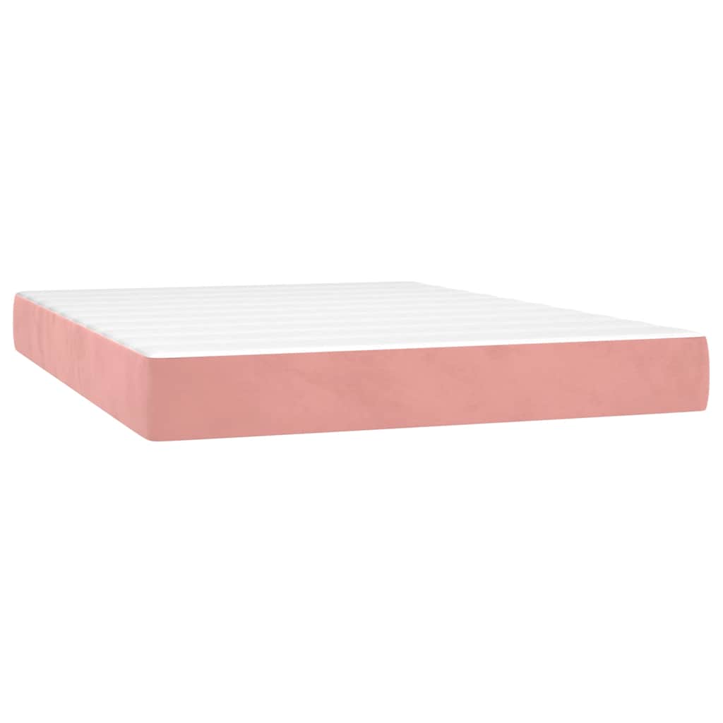 Matelas de lit à ressorts ensachés rose 140x210x20 cm velours - XIOS