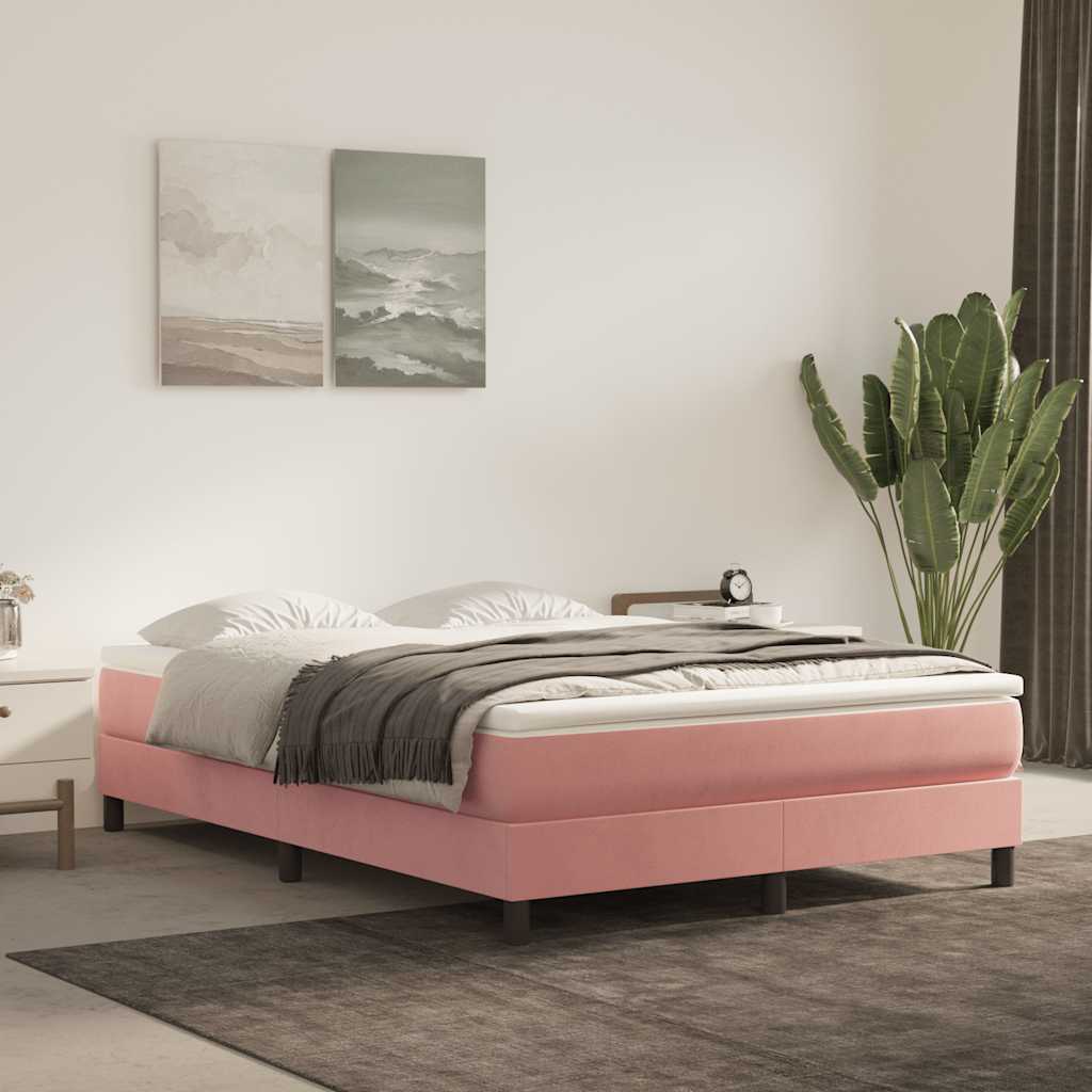 Matelas de lit à ressorts ensachés rose 140x210x20 cm velours - XIOS