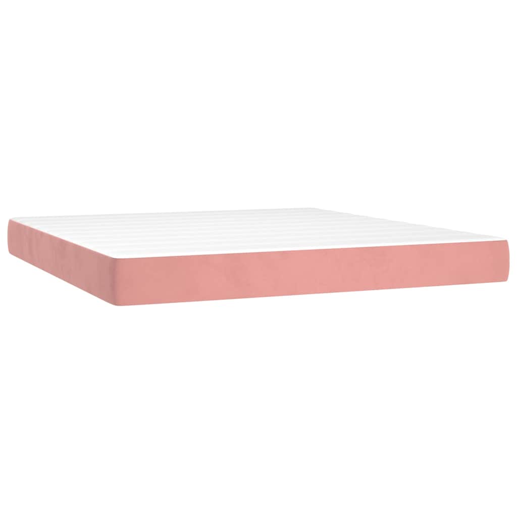 Matelas de lit à ressorts ensachés rose 160x210x20 cm velours - XIOS