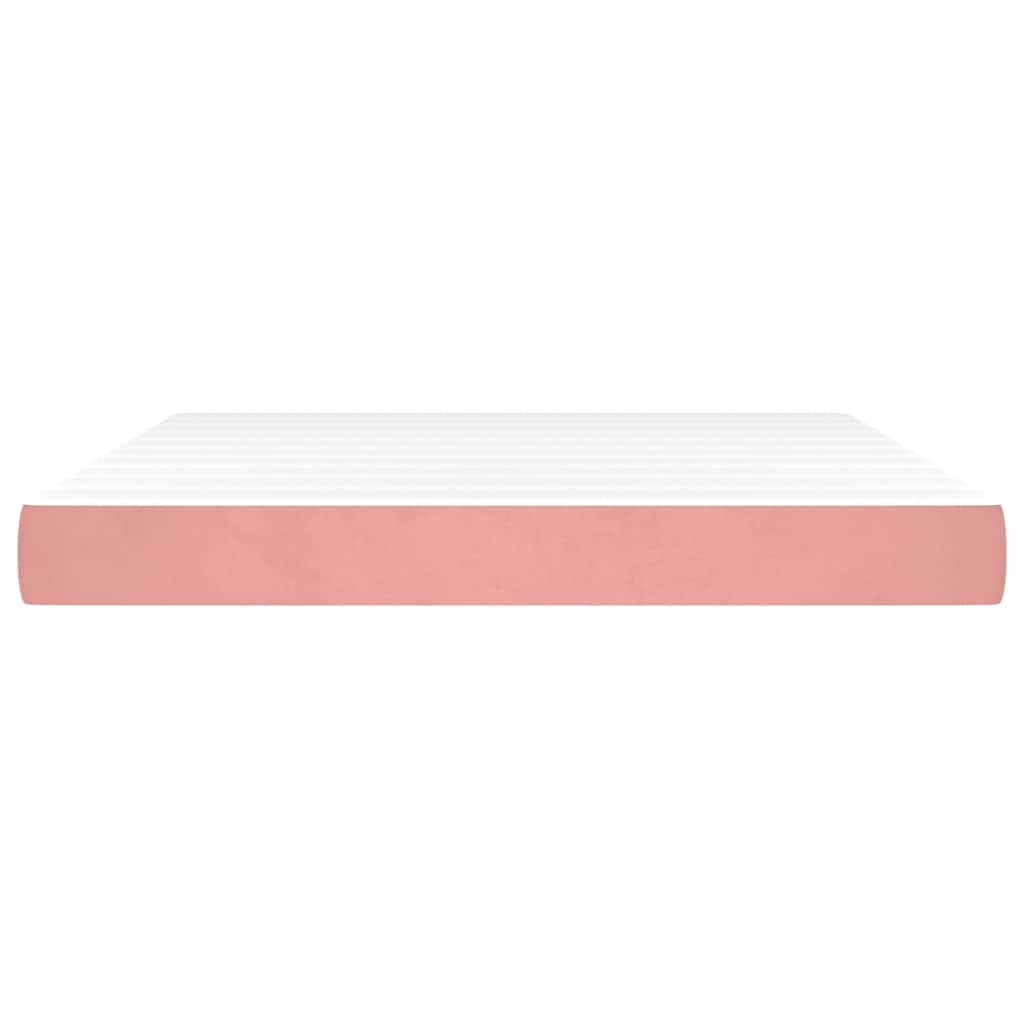 Matelas de lit à ressorts ensachés fermeté moyenne rose 160x210x20 cm velours - XIOS