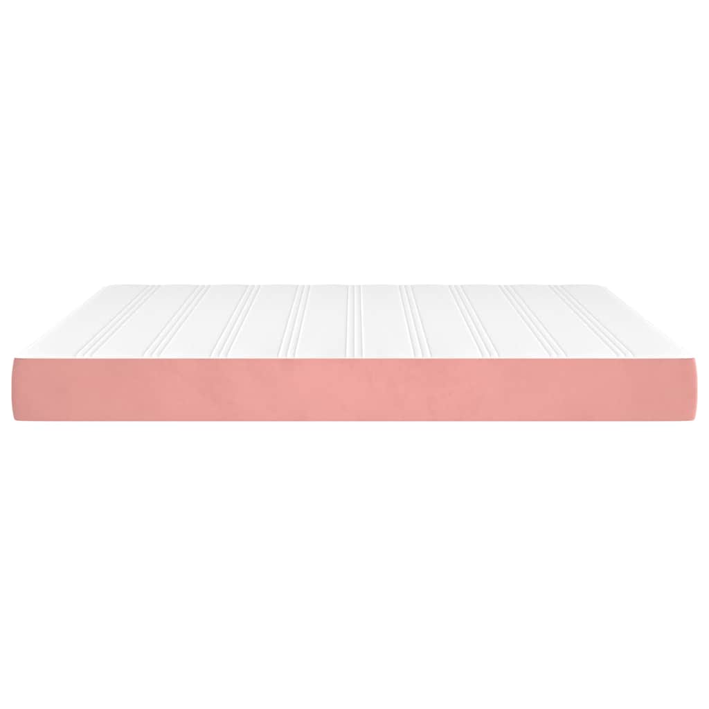 Matelas de lit à ressorts ensachés fermeté moyenne rose 160x210x20 cm velours - XIOS