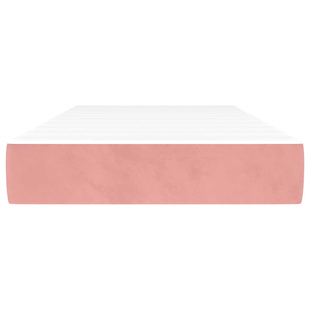 Matelas de lit à ressorts ensachés rose 100x220x20 cm velours - XIOS