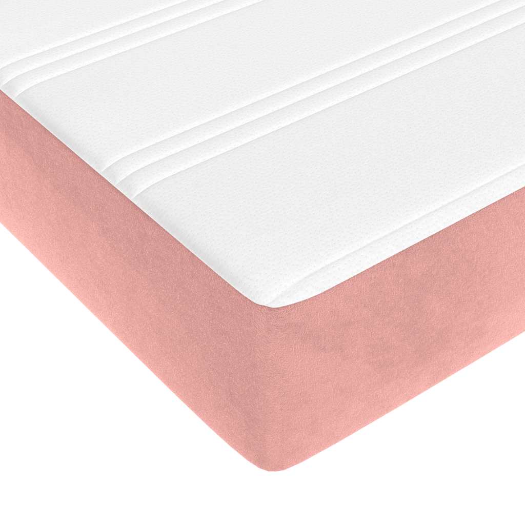 Matelas de lit à ressorts ensachés rose 120x220x20 cm velours - XIOS