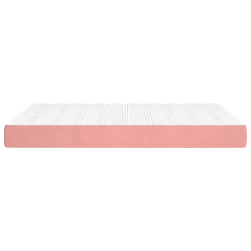 Matelas de lit à ressorts ensachés fermeté moyenne rose 140x220x20 cm velours - XIOS
