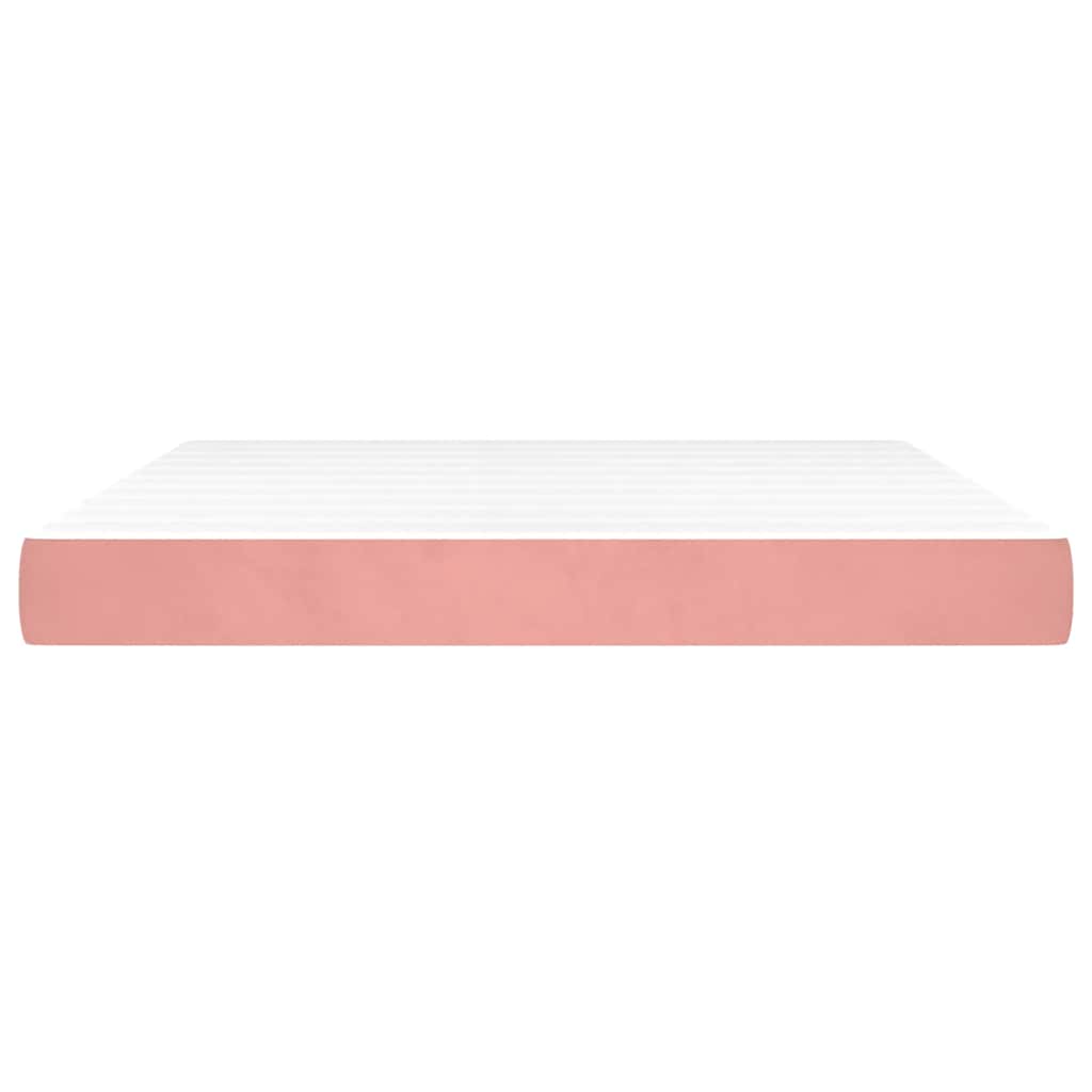 Matelas de lit à ressorts ensachés fermeté moyenne rose 160x220x20 cm velours - XIOS
