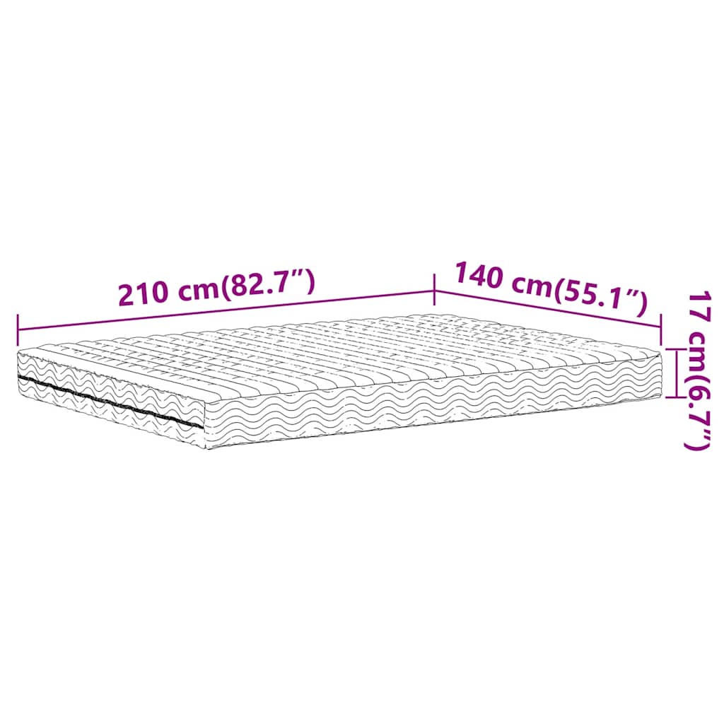 Matelas en mousse blanc 140x210 cm dureté H2 H3 - XIOS