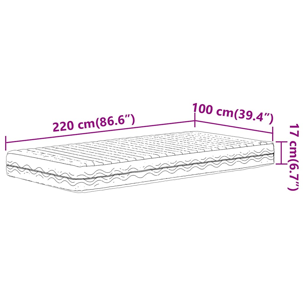 Matelas en mousse blanc 100x220 cm dureté H2 H3 - XIOS