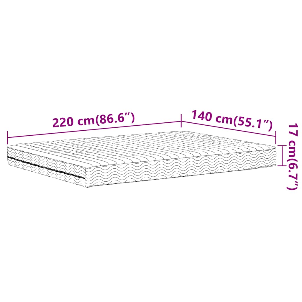 Matelas en mousse blanc 140x220 cm dureté H2 H3 - XIOS