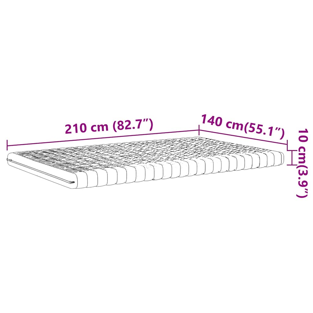 Matelas en mousse blanc 140x210 cm 7 zones dureté 20 ILD - XIOS