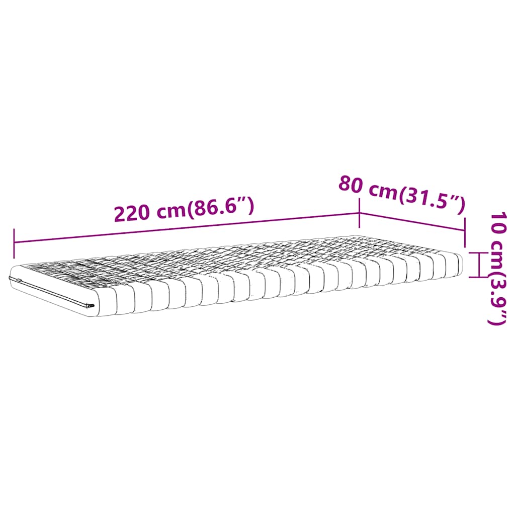 Matelas en mousse blanc 80x220 cm 7 zones dureté 20 ILD - XIOS