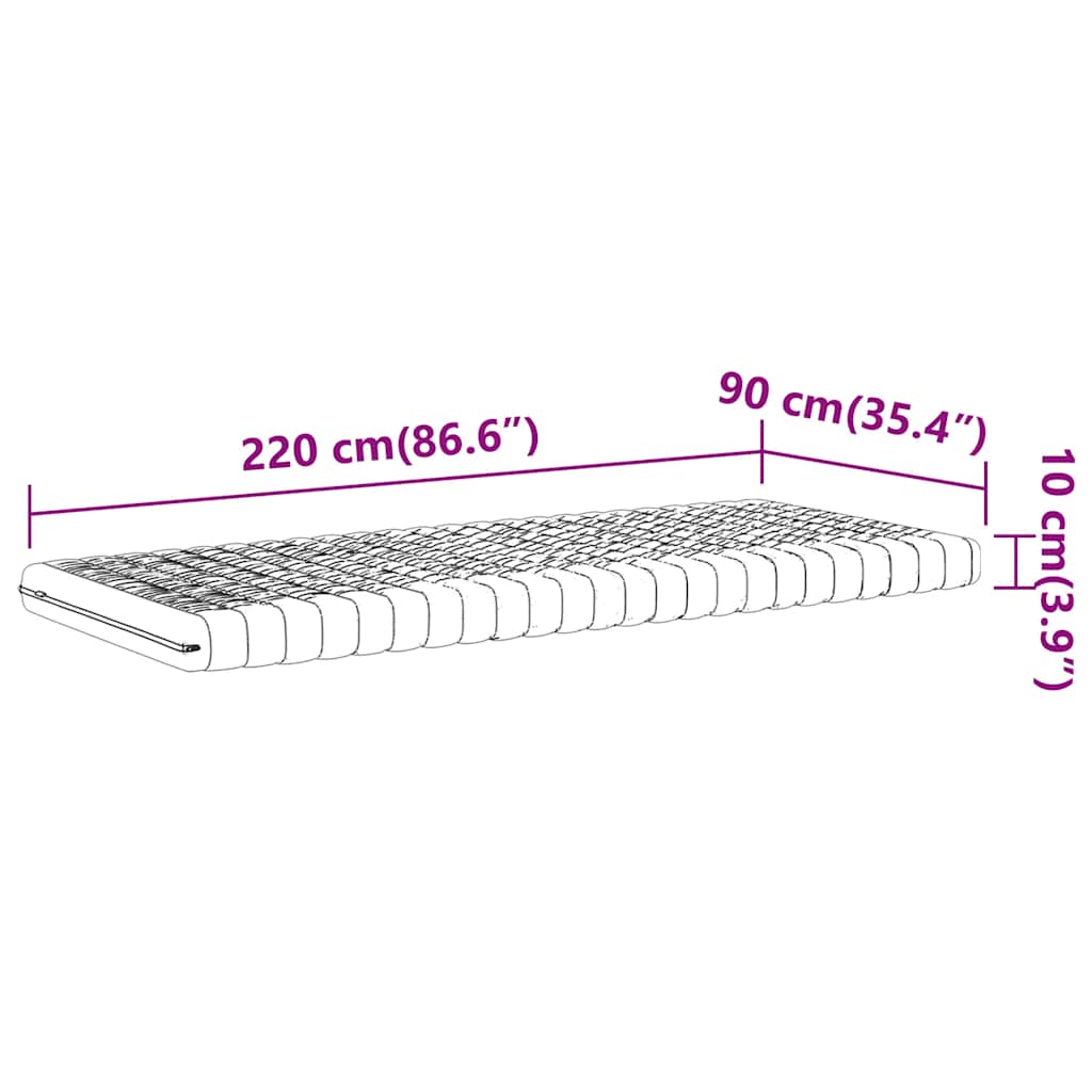 Matelas en mousse blanc 90x220 cm 7 zones dureté 20 ILD - XIOS