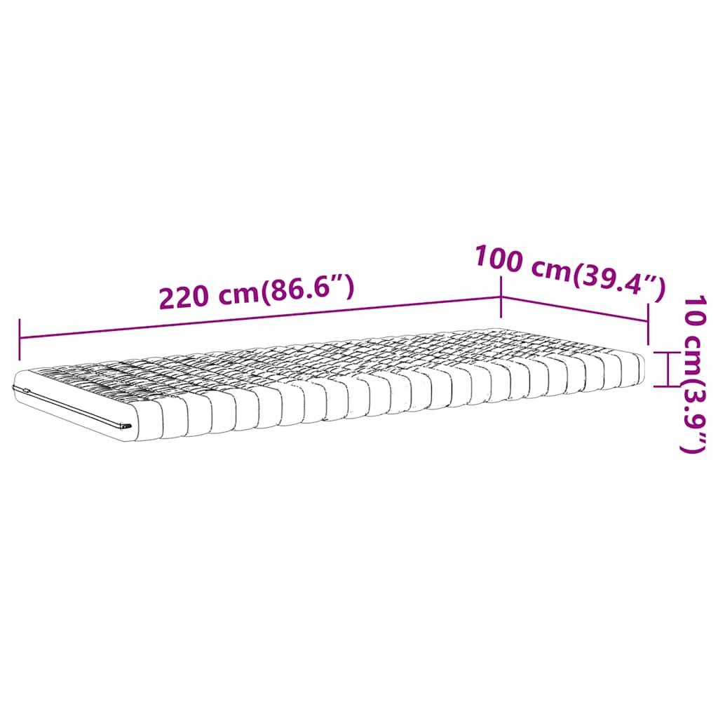 Matelas en mousse blanc 100x220 cm 7 zones dureté 20 ILD - XIOS
