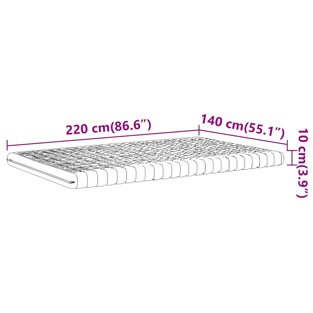 Matelas en mousse blanc 140x220 cm 7 zones dureté 20 ILD - XIOS