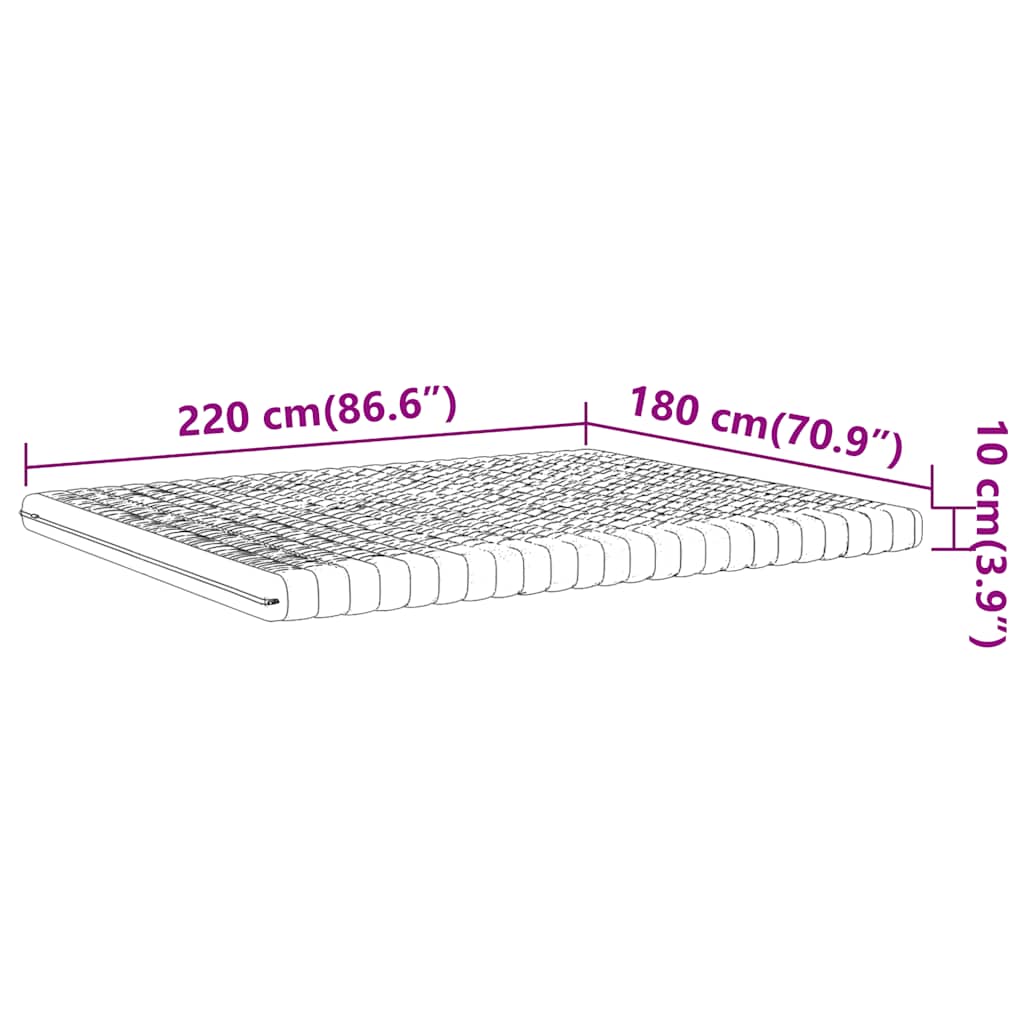 Matelas en mousse blanc 180x220 cm 7 zones dureté 20 ILD - XIOS