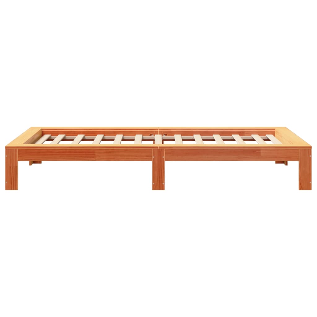 Cadre de lit sans matelas cire marron 90x200 cm bois pin massif - XIOS