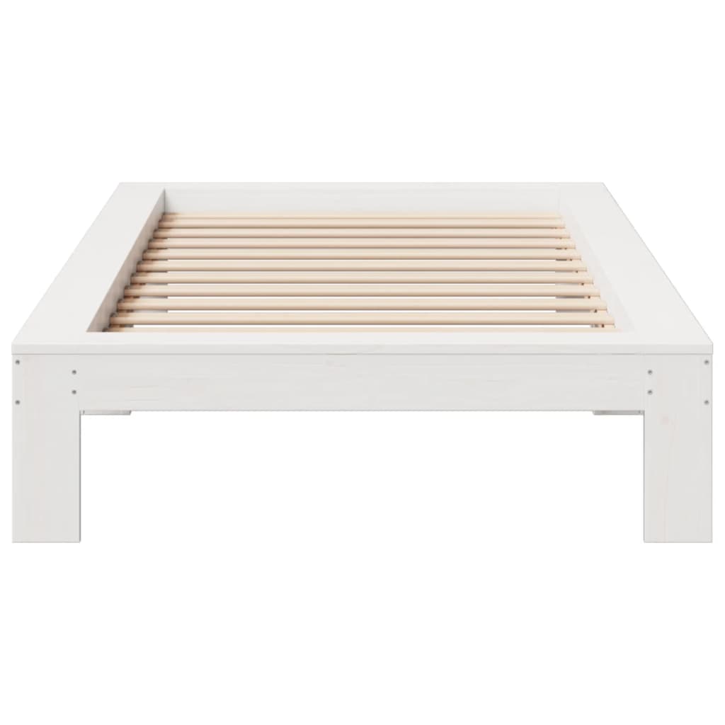 Cadre de lit sans matelas blanc 75x190 cm bois de pin massif - XIOS