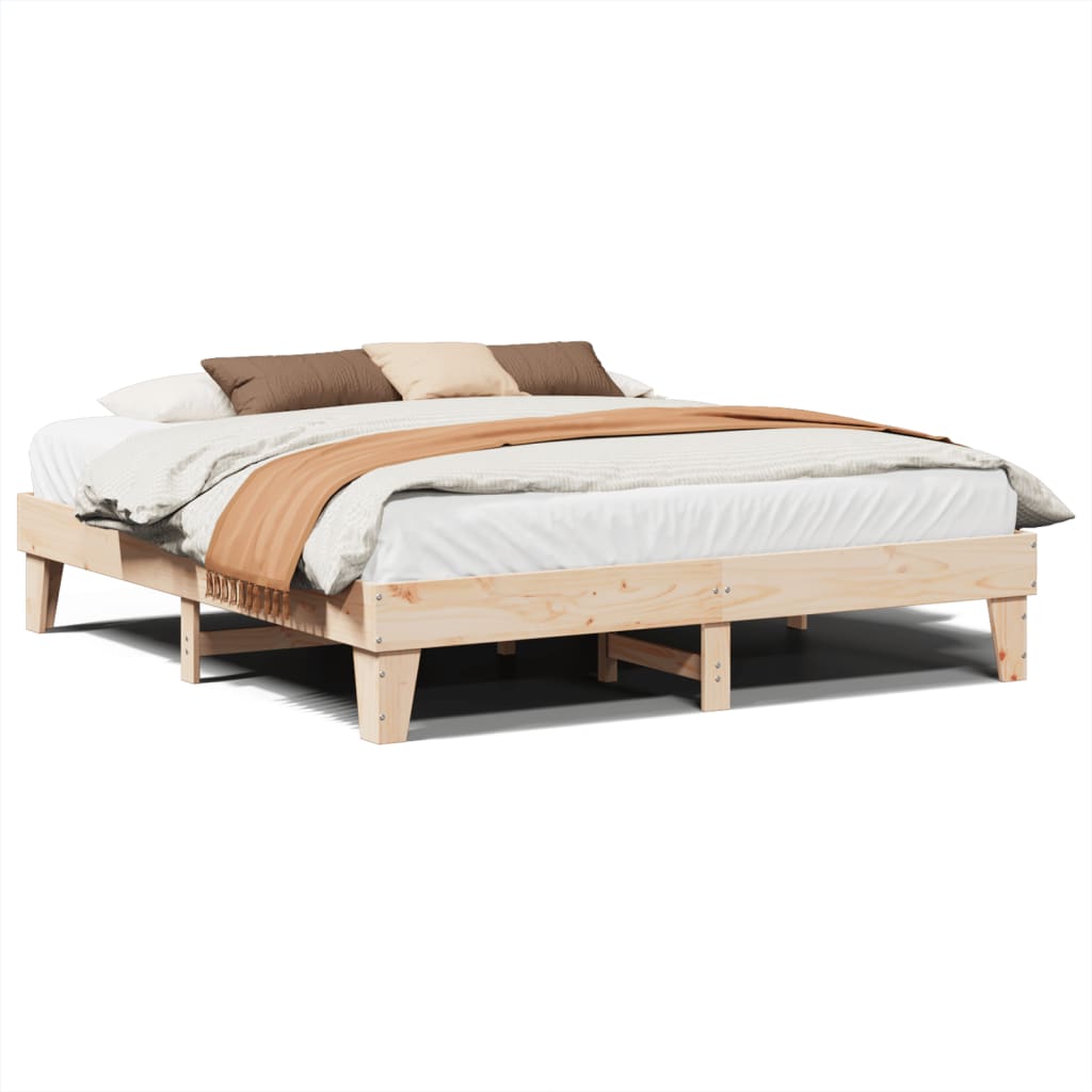 Cadre de lit sans matelas 200x200 cm bois massif de pin - XIOS