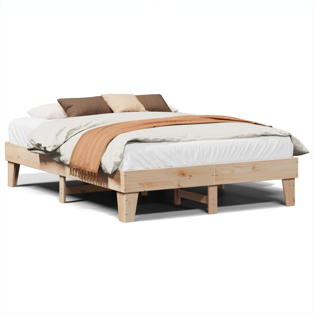 Cadre de lit sans matelas 140x200 cm bois massif de pin - XIOS