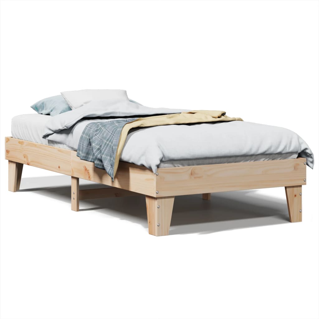 Cadre de lit sans matelas 100x200 cm bois massif de pin - XIOS