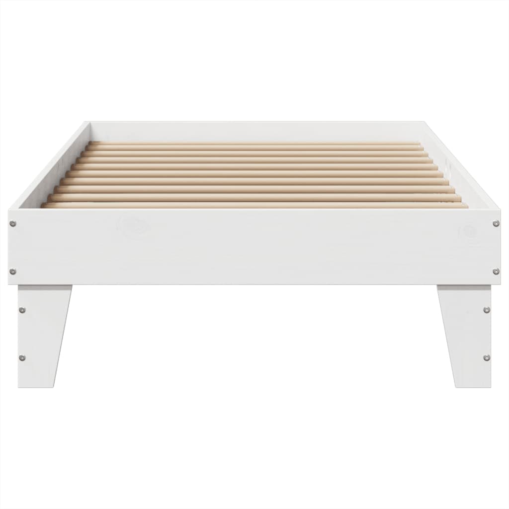 Cadre de lit sans matelas blanc 90x200 cm bois de pin massif - XIOS