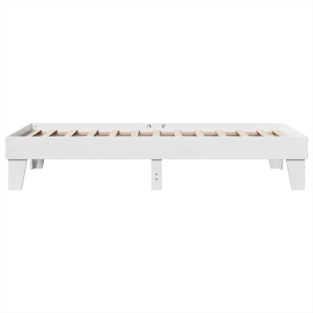 Cadre de lit sans matelas blanc 90x190 cm bois de pin massif - XIOS