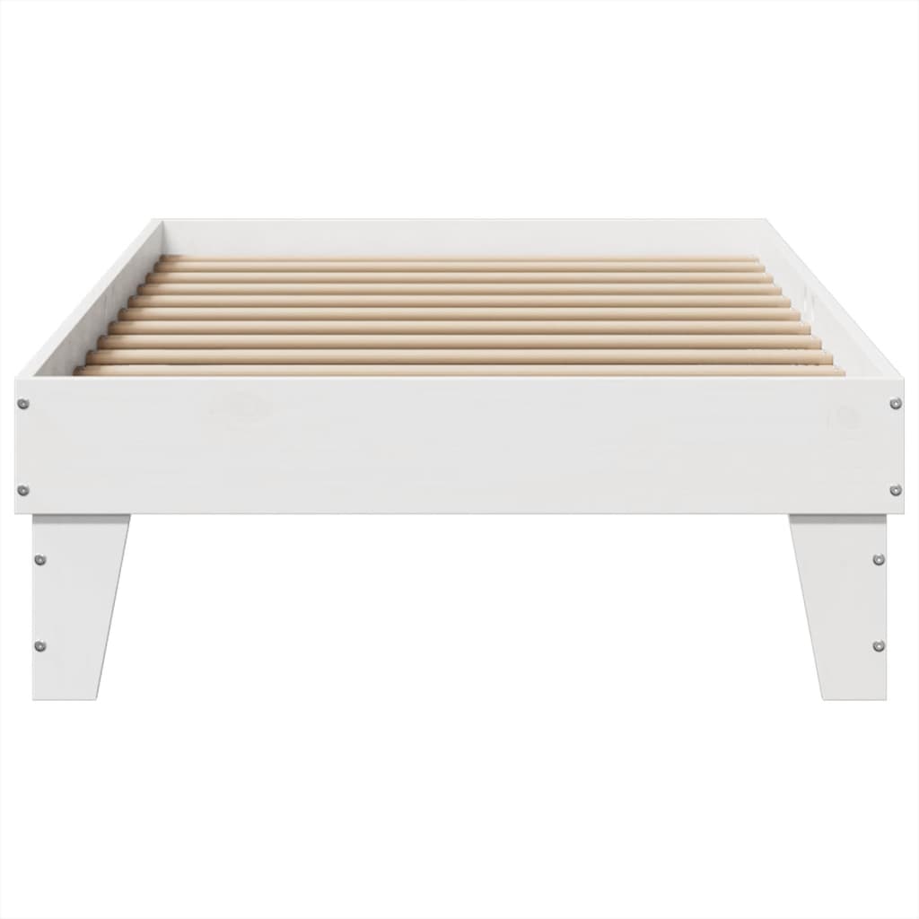 Cadre de lit sans matelas blanc 75x190 cm bois de pin massif - XIOS