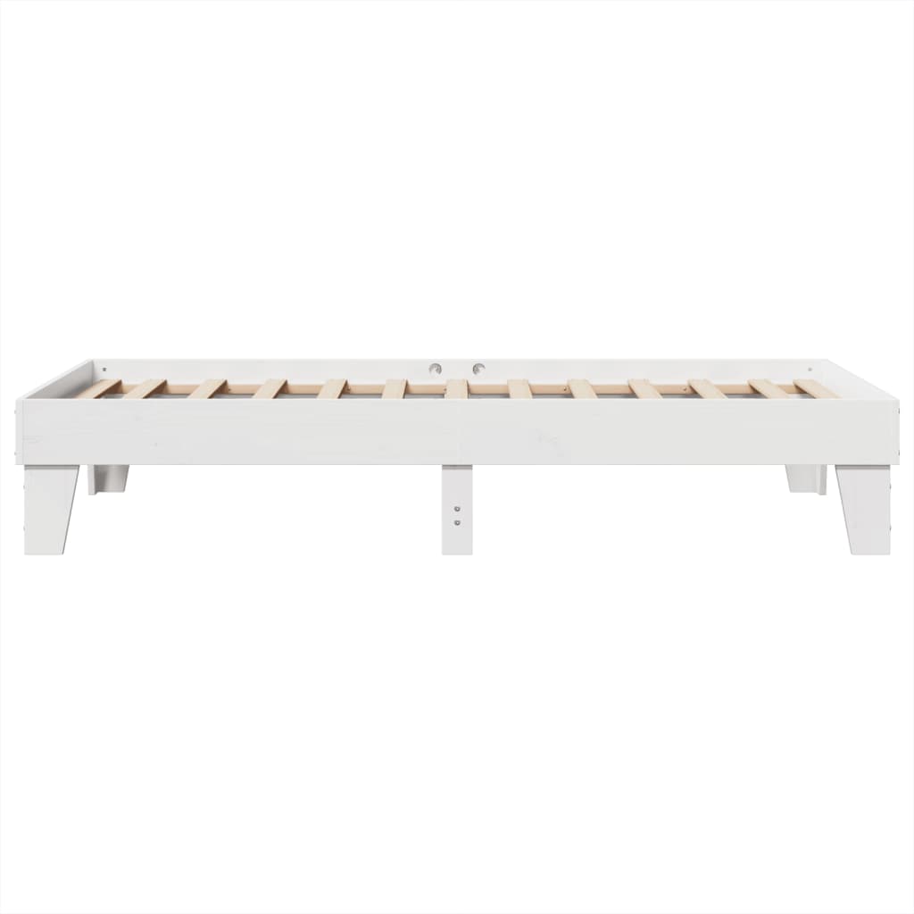 Cadre de lit sans matelas blanc 75x190 cm bois de pin massif - XIOS