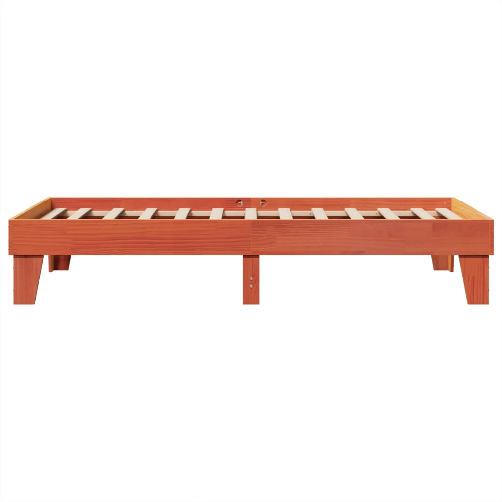Cadre de lit sans matelas cire marron 75x190 cm bois pin massif - XIOS