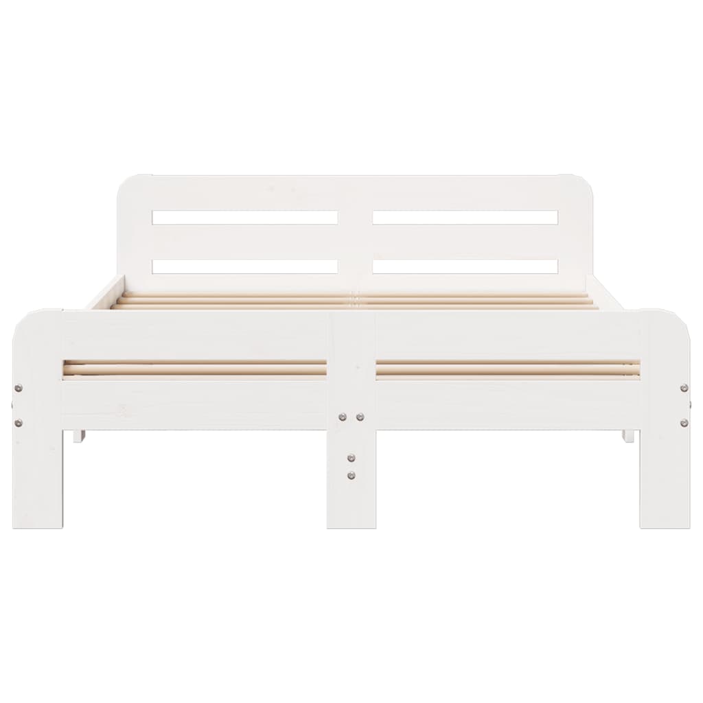Cadre de lit sans matelas blanc 180x200 cm bois massif de pin - XIOS