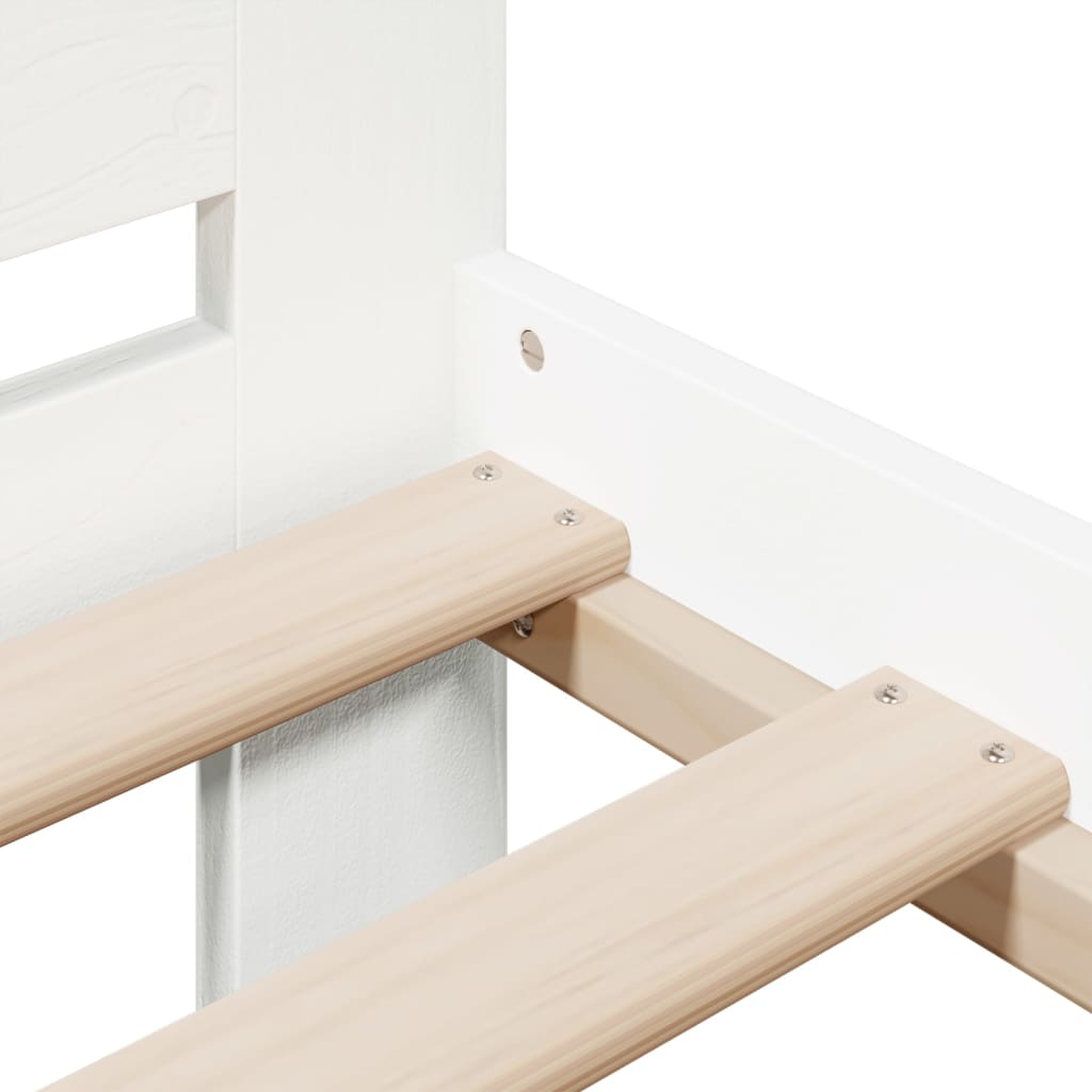 Cadre de lit sans matelas blanc 180x200 cm bois massif de pin - XIOS