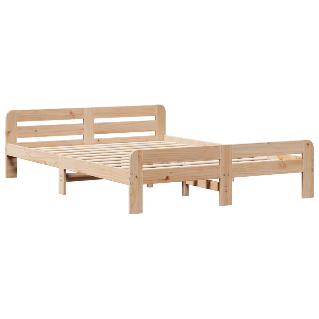 Cadre de lit sans matelas 150x200 cm bois de pin massif - XIOS