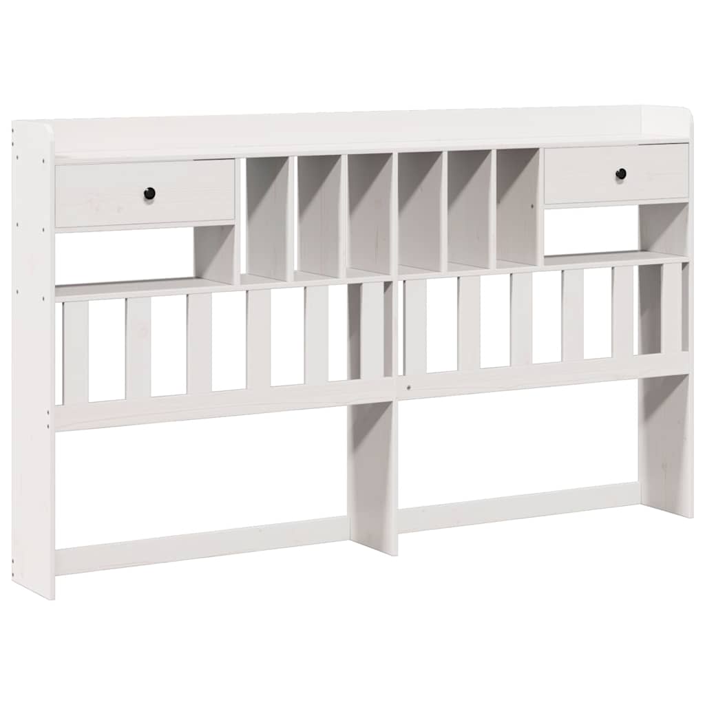 Tête de lit avec rangement blanc 180 cm bois massif de pin - XIOS