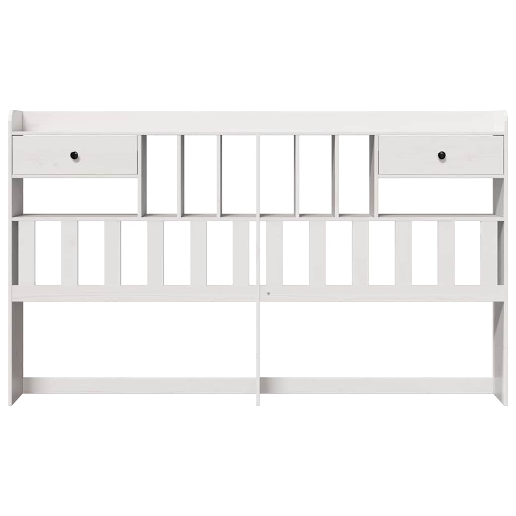 Tête de lit avec rangement blanc 180 cm bois massif de pin - XIOS