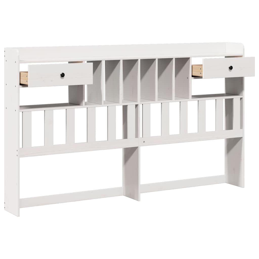 Tête de lit avec rangement blanc 180 cm bois massif de pin - XIOS