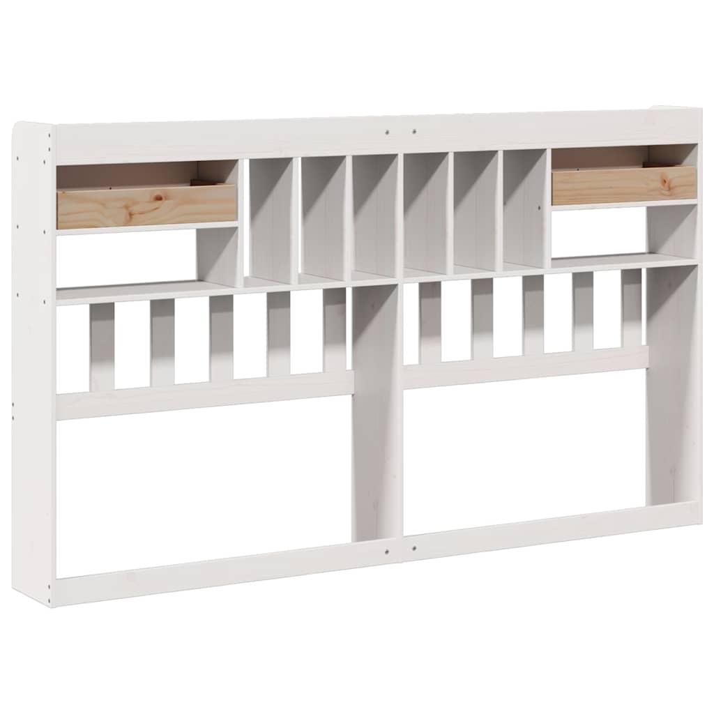 Tête de lit avec rangement blanc 180 cm bois massif de pin - XIOS