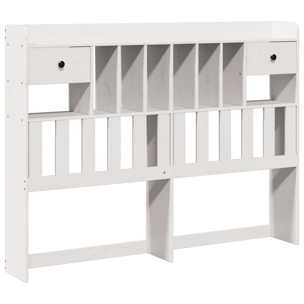 Tête de lit avec rangement blanc 140 cm bois massif de pin - XIOS