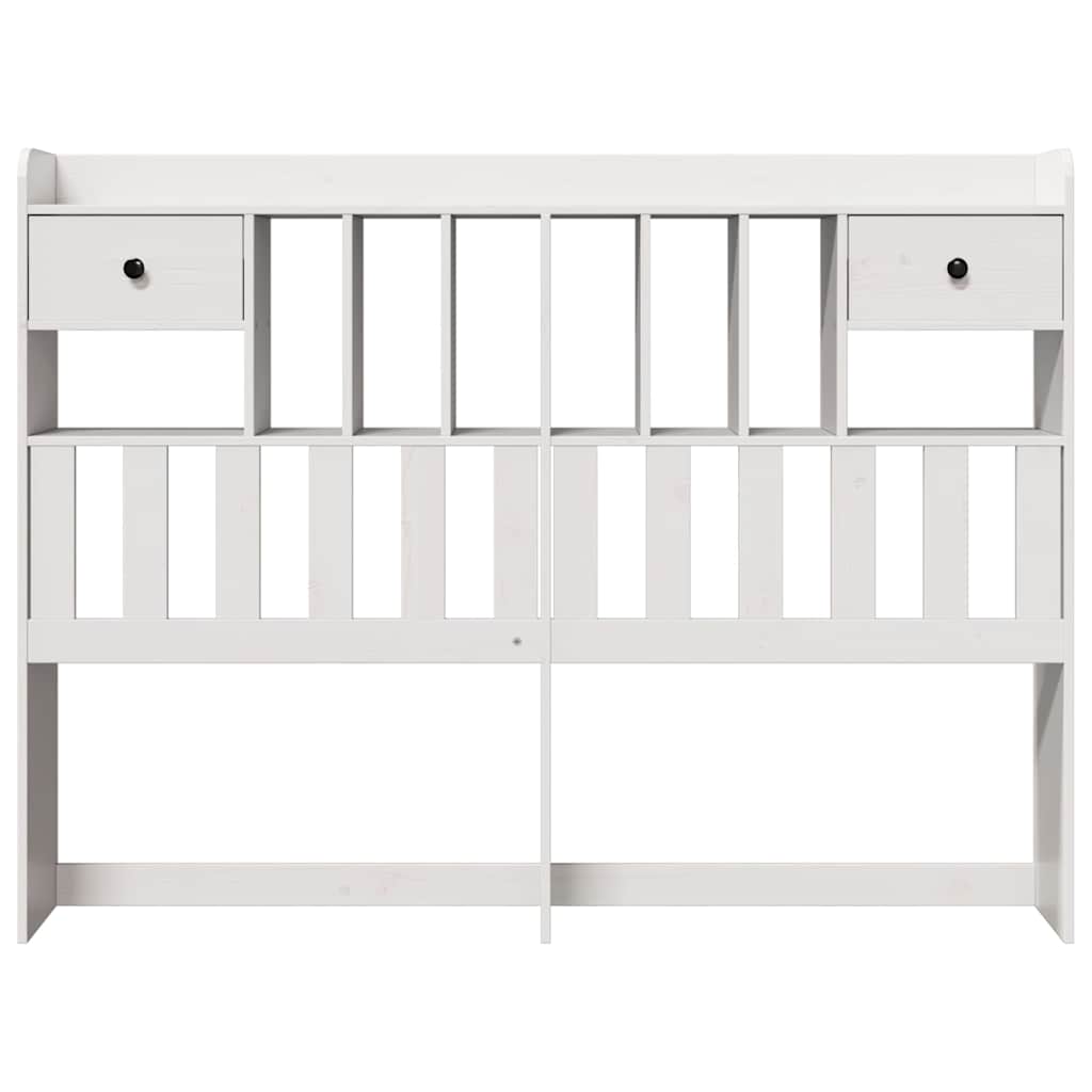 Tête de lit avec rangement blanc 140 cm bois massif de pin - XIOS