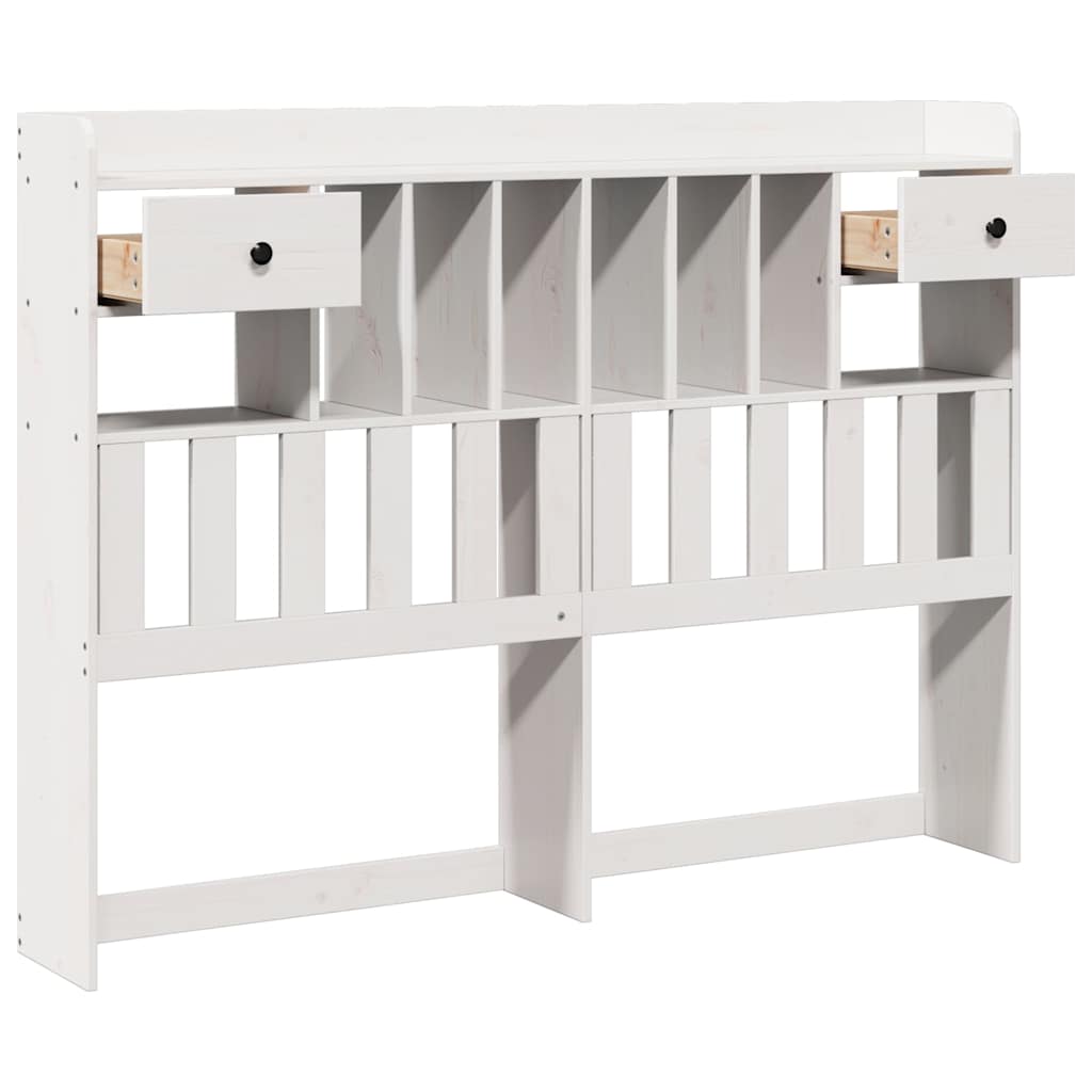 Tête de lit avec rangement blanc 140 cm bois massif de pin - XIOS
