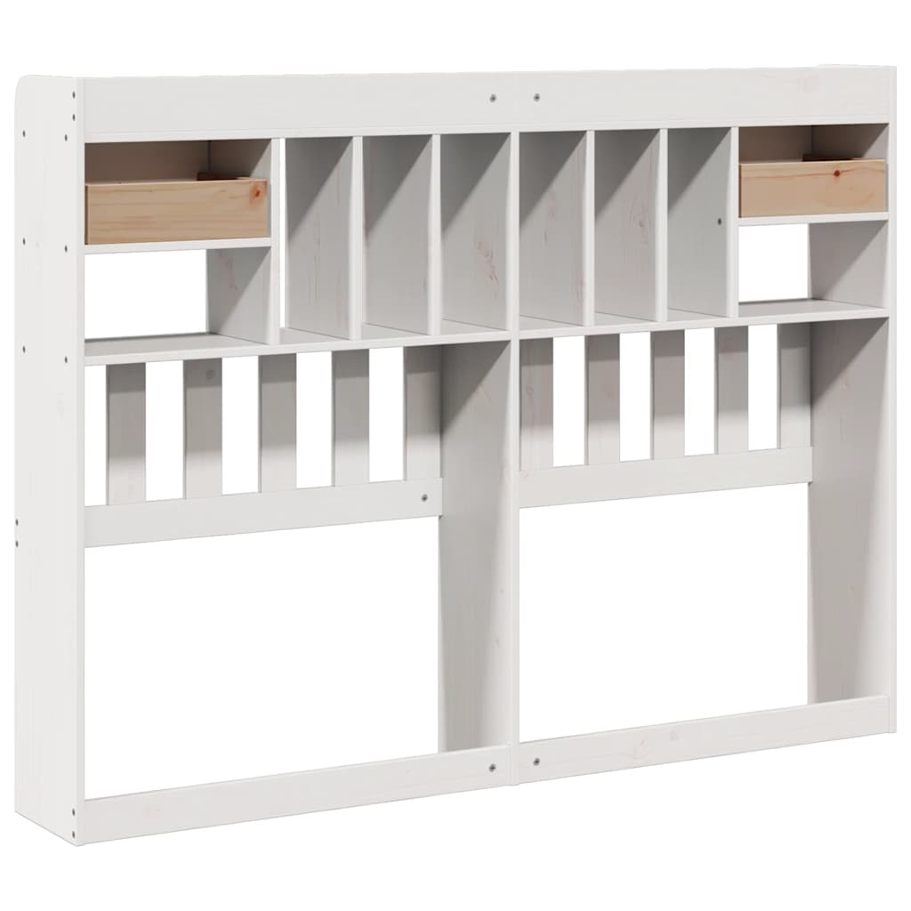 Tête de lit avec rangement blanc 140 cm bois massif de pin - XIOS
